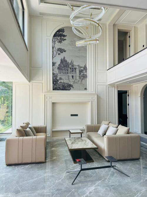别墅客厅装修设计现代法式风格
