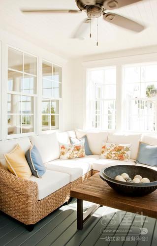 美式优雅白色三居室客厅窗户装修设计欣赏装修效果图屋牛