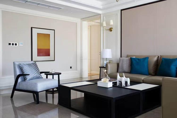 现代美式客厅沙发颜色装修效果图片