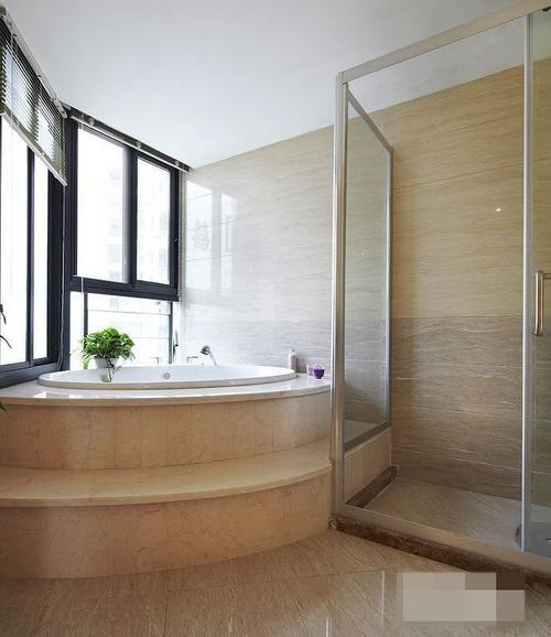 119平方米大户型三房二厅欧式风格房屋卫生间浴缸淋浴房装修效果图