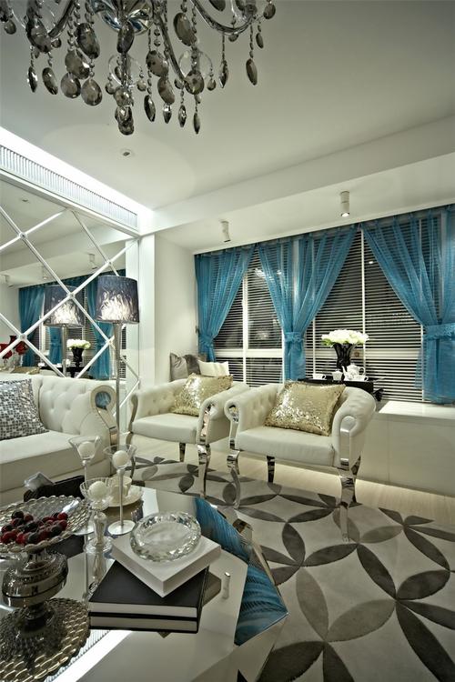现代客厅白色皮质沙发组合室内装修效果图装饰装修素材免费下载图片