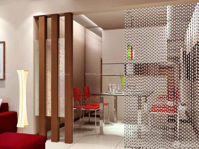 现代简约一室一厅餐厅珠子门帘隔断图片装信通网效果图
