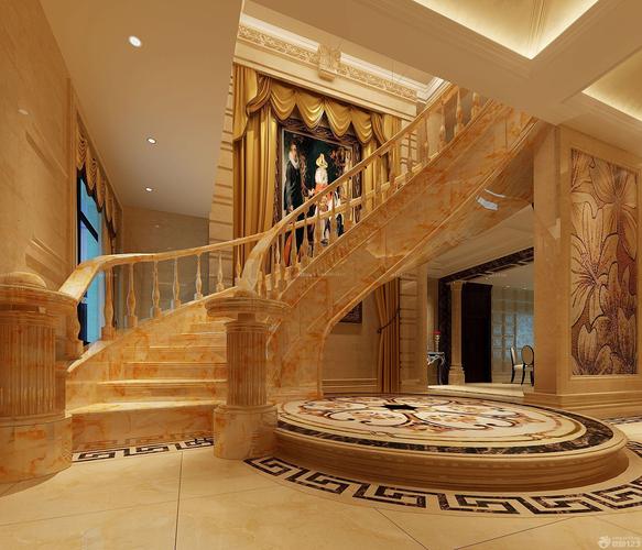欧式古典风格室内楼梯装修效果图