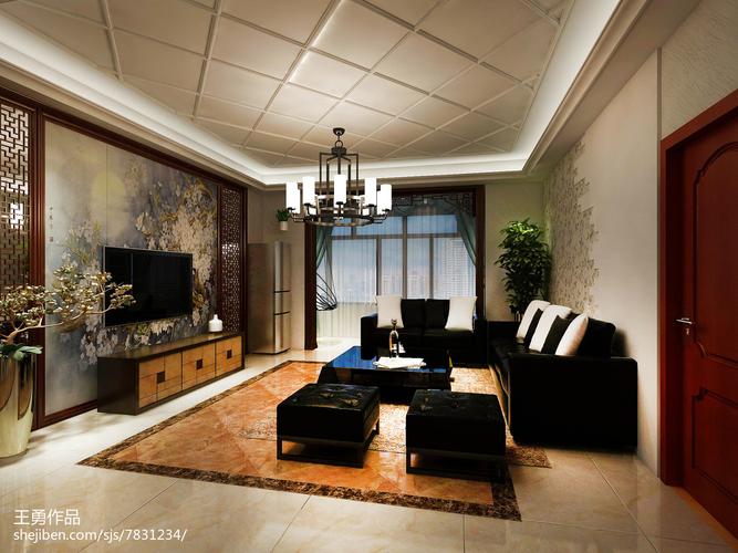优美150平中式三居客厅装修图片中式现代设计图片赏析