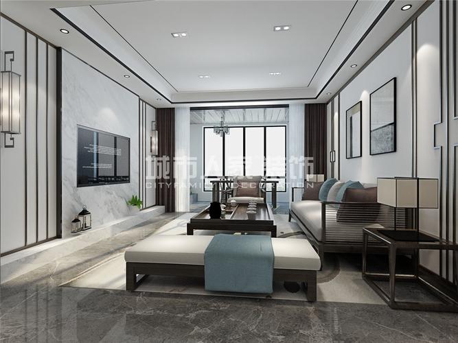 风格客厅客厅中式现代150m05三居设计图片赏析