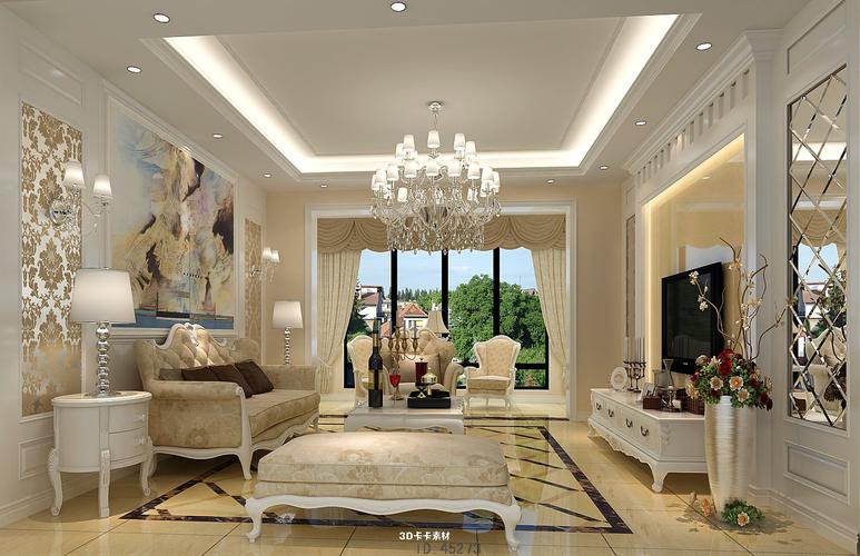 《简欧式客厅装修效果图》分多种装修风格.