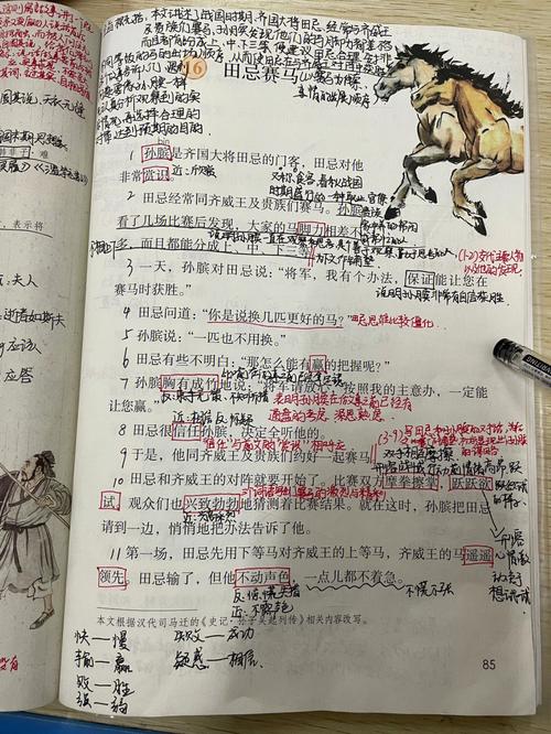 五年级语文下册16田忌赛马笔记