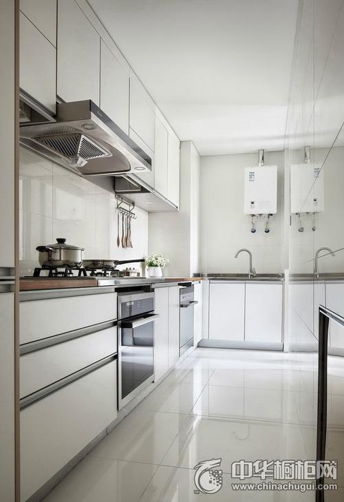 现代风格厨房白色橱柜装修效果图整体定制橱柜图片
