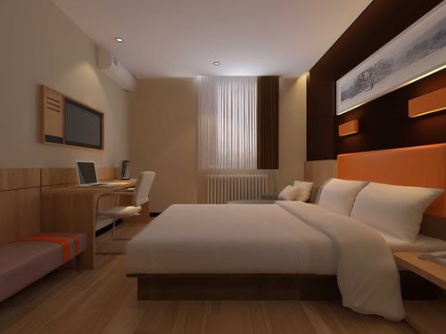 经济型酒店客房现代风格设计装修效果图片2023