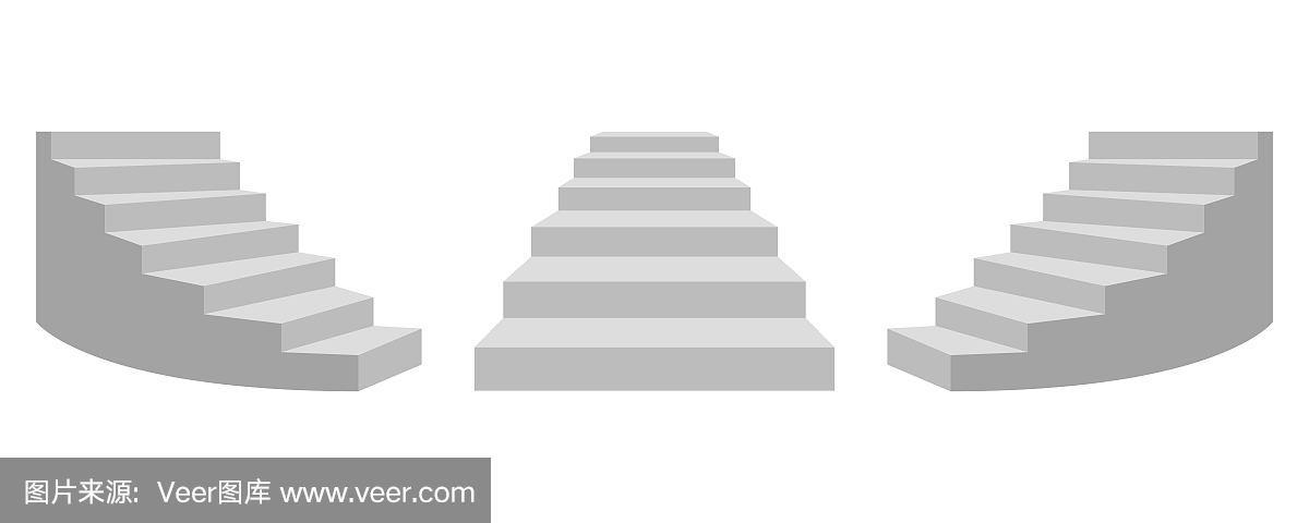 楼梯矢量设计插图孤立的白色背景
