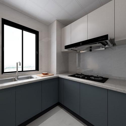 80平米现代简约风三室厨房装修效果图橱柜创意设计图