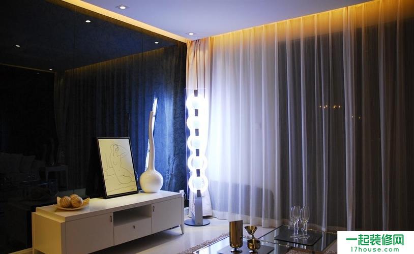 简约风格二居室大气暖色调豪华型140平米以上客厅窗帘效果图