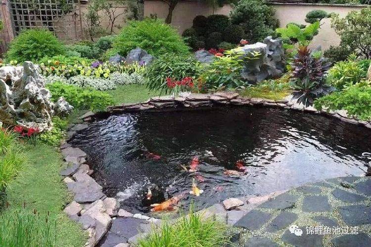 庭院鱼池这样设计实在太美了池塘水池花园