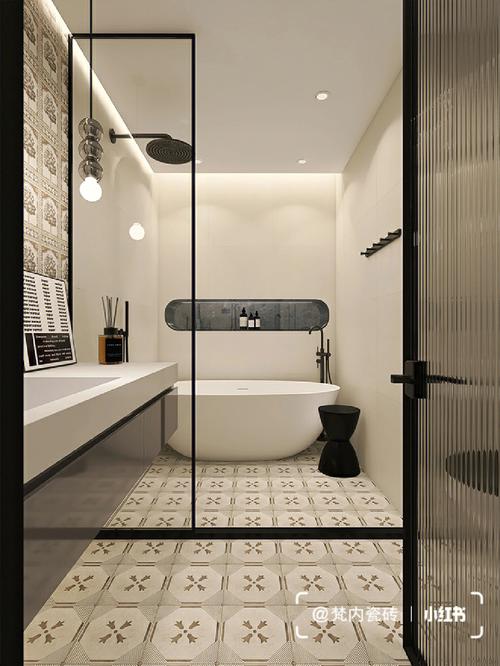 古典优雅浴室装修极简与花砖的奇妙搭配