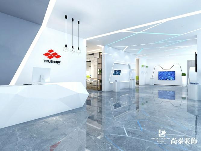 深圳装修公司尚泰装饰设计师努力契合科技感与现代简约的办公设计思路