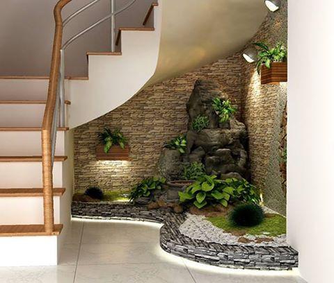 自建房以及复式楼室内楼梯下景观怎么样做比较好