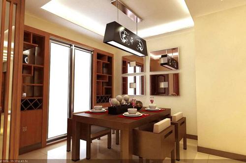 中式风格三居室餐厅酒柜效果图中式风格吊顶图片