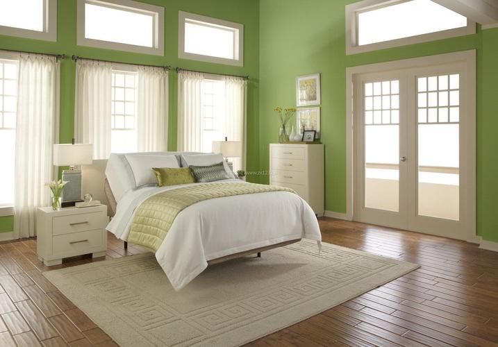 2017现代风格绿色家居卧室设计图装修123效果图