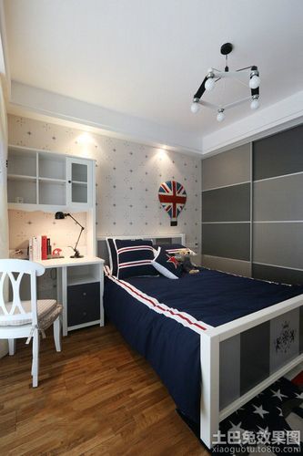 美式现代风格男生卧室装修效果图片