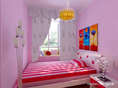客厅粉色窗帘搭配效果图