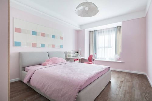 北欧风格女生卧室粉红色装潢设计图片