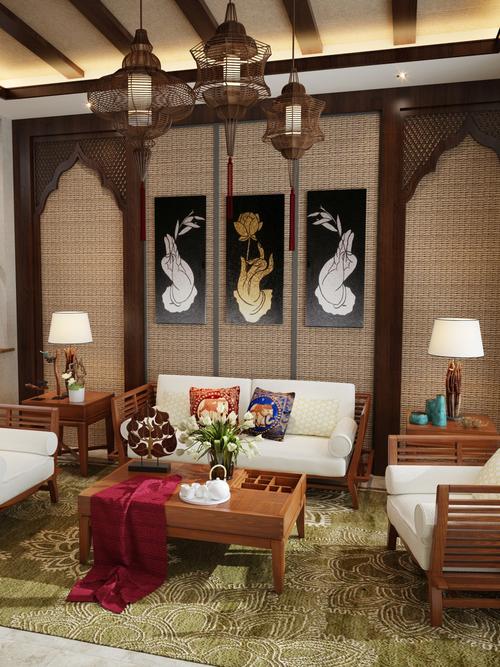 纯全实木沙发组合东南亚风格白蜡木新中式客厅家具别墅定制