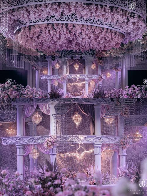 神秘浪漫的粉紫色婚礼馥郁芬芳的花朵像是误入了仙子的0269