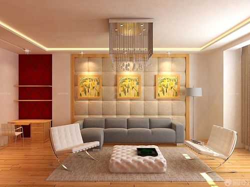 现代温馨120平米三室一厅室内沙发背景墙设计