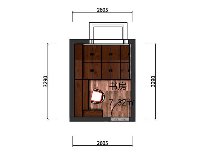 l型转角书桌柜设计7平米榻榻米书房设计效果图