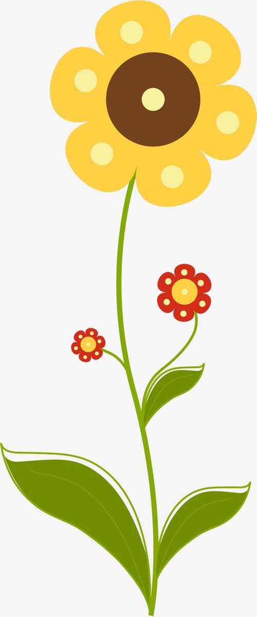 黄色油菜花卡通插画花朵鲜花植物元素免抠元素png