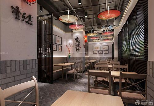 新中式风格小型快餐店装修实景图
