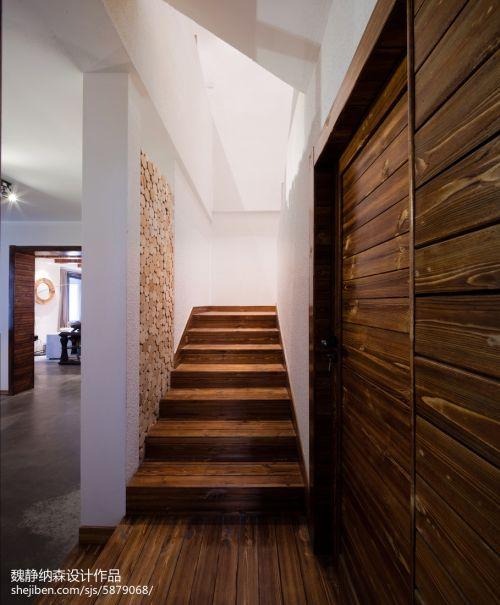 家居混搭风格复式楼梯效果图功能区木地板