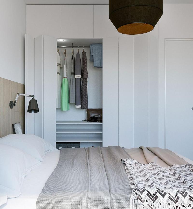 小户型北欧风公寓卧室衣柜装修效果图