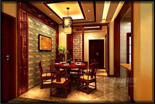 中式古典三居室餐厅吊顶装修图片装修效果图