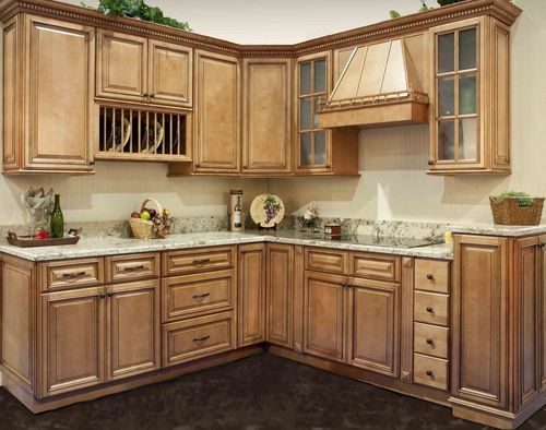 厨房柜门颜色实木橱柜装修效果图
