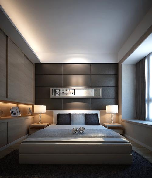 现代风格的设计是功能性的设计在卧室的的装修里尽可能的体现他的