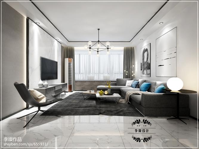 热门99平米三居客厅现代设计效果图三居现代简约家装装修案例效果图