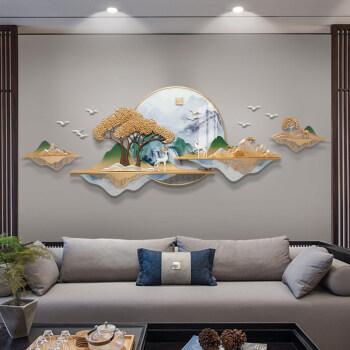 瑞尚甲门jiamen轻奢高端新中式圆形客厅装饰画现代简约北欧沙发背景墙