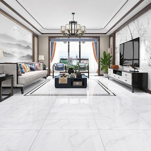 顺达钻石釉通体大理石爵士白瓷砖800x800客厅卧室防滑耐磨地板砖