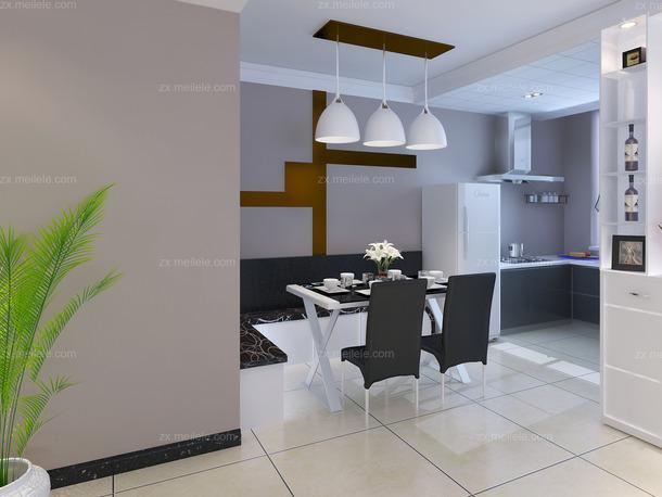餐厅厨房现代风格餐厨厅一体空装修效果图