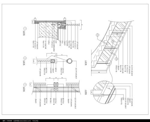 不锈钢扶手楼梯大样节点详图