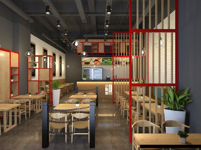 简约风格快餐厅装修设计效果图130平米餐厅装修图片