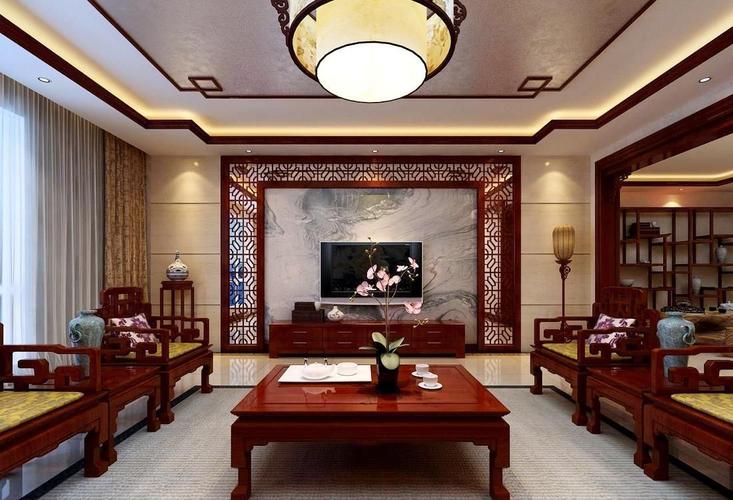 新中式电视背景墙效果图大全2015图片