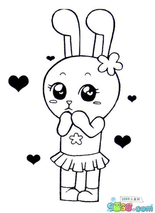 卡通动物简笔画可爱兔子