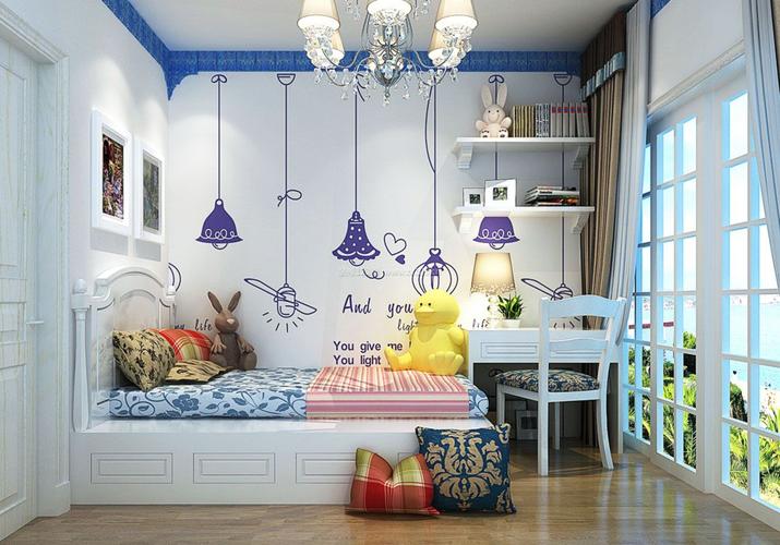 小户型设计儿童房床头背景墙效果图