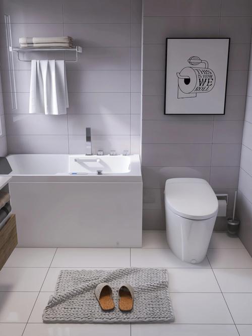 小户型的浴室只要设计的好浴缸09和淋浴花洒都是93以安排上的.