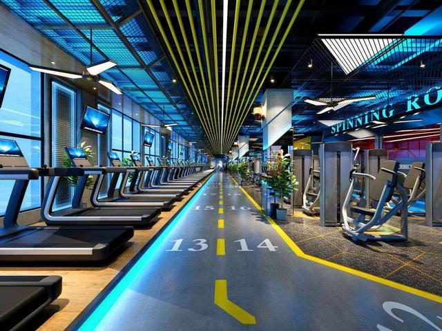 武汉东力阳光健身房装修设计效果图案例