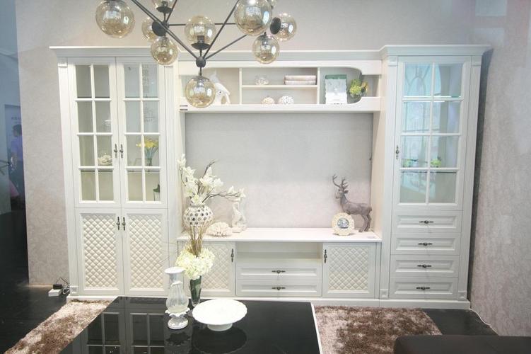 客厅简欧风格白色时尚电视柜效果图设计