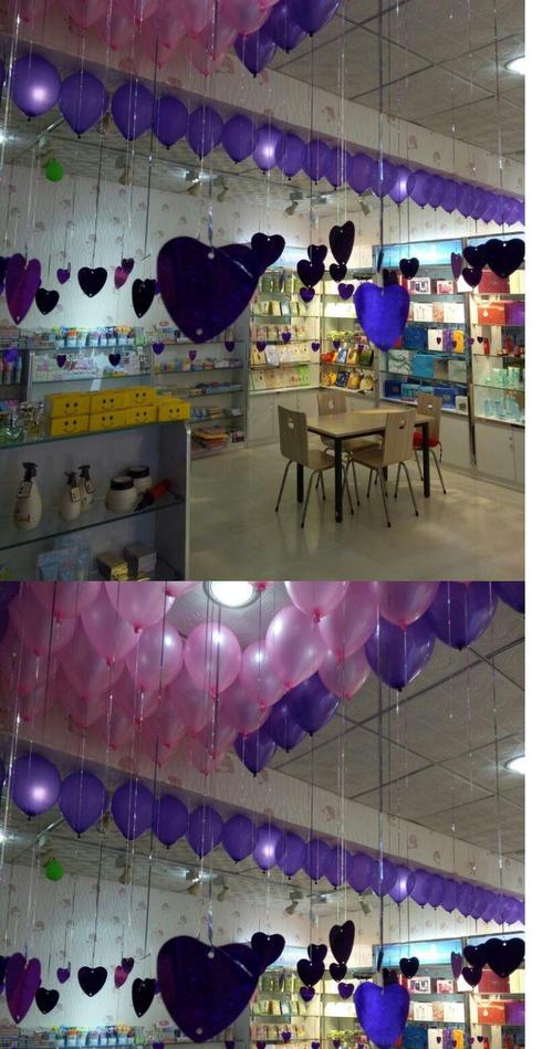 店庆生日美容店装饰气球可爱布置活动客厅开业节日门店房顶店铺