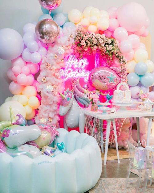 三亚气球生日布置5岁小公主生日派对宴会